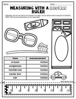 Measuring with a Broken Ruler Task Cards, Posters, and Worksheets, 2nd Grade