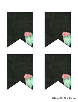 Cactus Editable Banners {Chalkboard Theme}