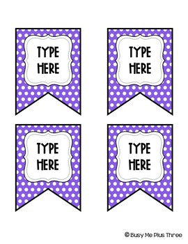 Editable Banners BRIGHT POLKA DOTS Rainbow