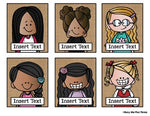 Editable Name Tags and Labels Melonheadz Burlap {168 Kids}