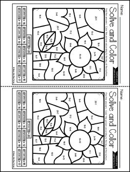 Color by Code Fall Math Activities {Addition and Subtraction to 20}