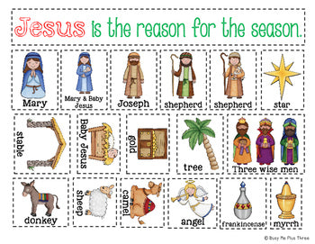 Christmas Activity Nativity Sentence Strip Headband, Jesus {Black Line & Color}