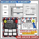 Levels of Government Digital Version | Google Classroom™ Local, State, National