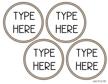 Editable Labels Burlap and White Theme for Classroom {170 Labels}