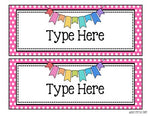 Editable Labels Bright Polka Dots Rainbow Round Square Rectangle