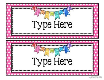 Editable Labels Bright Polka Dots Rainbow Round Square Rectangle