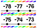 Number Line Classroom Decor Bright Neon and White {-100 to 250}