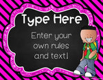 Editable Rule Posters Neon & Chalkboard Melonheadz Edition, Rules