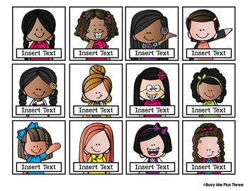 Editable Name Tags and Labels Melonheadz Plain and Simple {168 Kids}