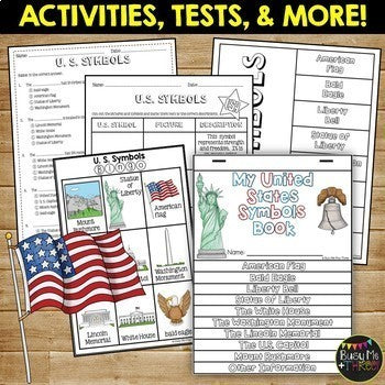 United States Symbols Mega Unit | Posters, Books, Activities, Worksheets | US