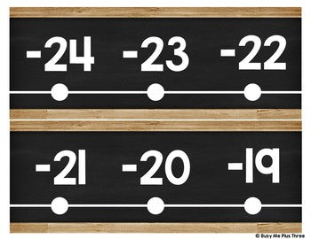 Farmhouse Classroom Decor Number Line Rustic Wood {-100 to 250}