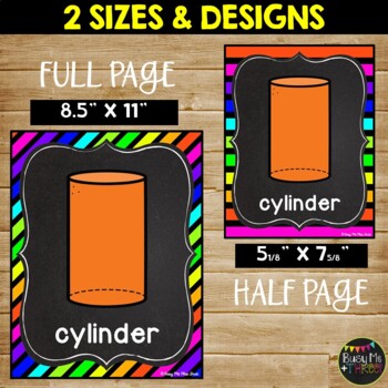 2D and 3D Shape Posters NEON AND CHALKBOARD Classroom Decor