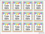Editable Labels BRIGHT AND COLORFUL RAINBOW {45 different labels}
