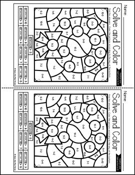 Color by Code Christmas Activities {Addition and Subtraction to 10}