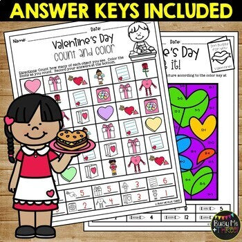 Valentine's Day Activities NO PREP Fun | Math & Reading Worksheets for February