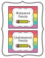 Sharpened and Dull Pencils Signs, CHEVRON, Classroom Organization