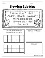 Word Problems Using a Hundreds Chart & Ten Frames (Number up to 20)