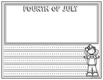 Fourth of July Activities for Writing & Math Color by Number & Writing Pages 4th