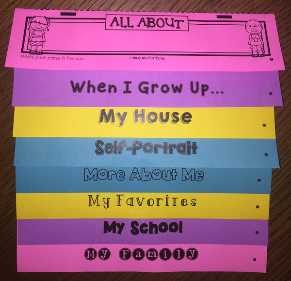 All About Me FLIP BOOK, Back to School, Beginning of the Year Activity {NO CUT}
