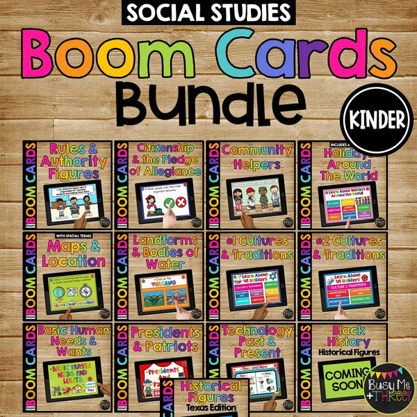 ⭐Flash Deal⭐ Kindergarten Math, Science, Social Studies Boom Cards™ BUNDLE