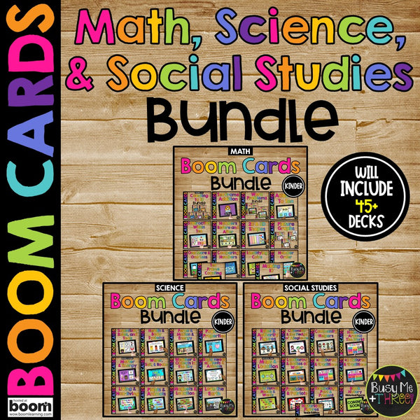⭐Flash Deal⭐ Kindergarten Math, Science, Social Studies Boom Cards™ BUNDLE