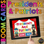 Presidents and Patriots Boom Cards™ Kindergarten Patriotic Holidays