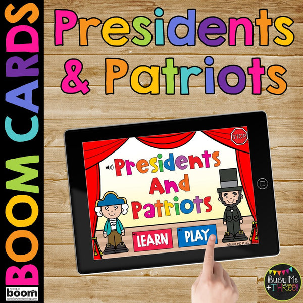 Presidents and Patriots Boom Cards™ Kindergarten Patriotic Holidays