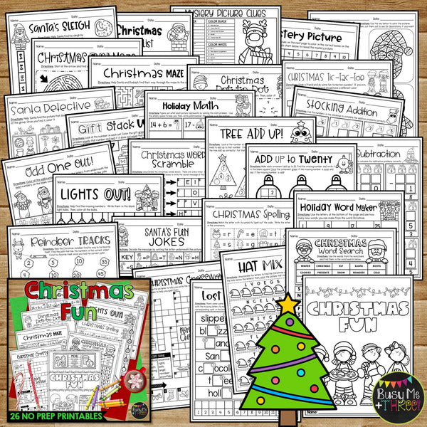 Christmas Activities BUNDLE Games, Bingo, No Prep Worksheets, Crafts & More