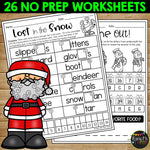 Christmas No Prep Fun Worksheets Crosswords Word Search Puzzles Math and ELA