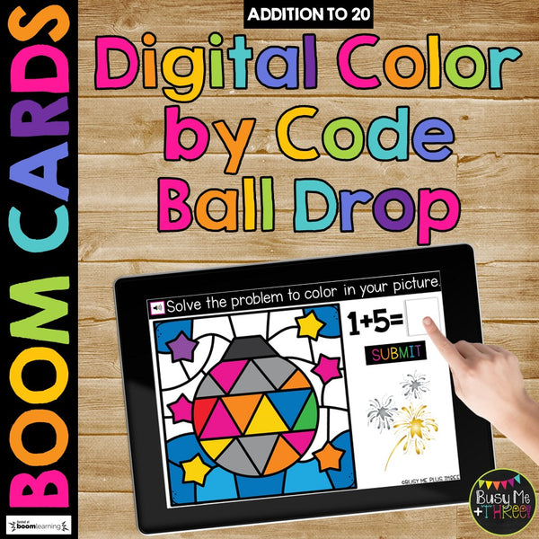 New Years 2021 Boom Cards™ DIGITAL Color by Code BUNDLE, 8 Decks Add & Subtract