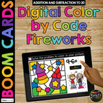 New Years 2021 Boom Cards™ DIGITAL Color by Code BUNDLE, 8 Decks Add & Subtract