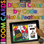 THANKSGIVING Boom Cards™ DIGITAL Color by Code BUNDLE, 8 Decks Add & Subtract