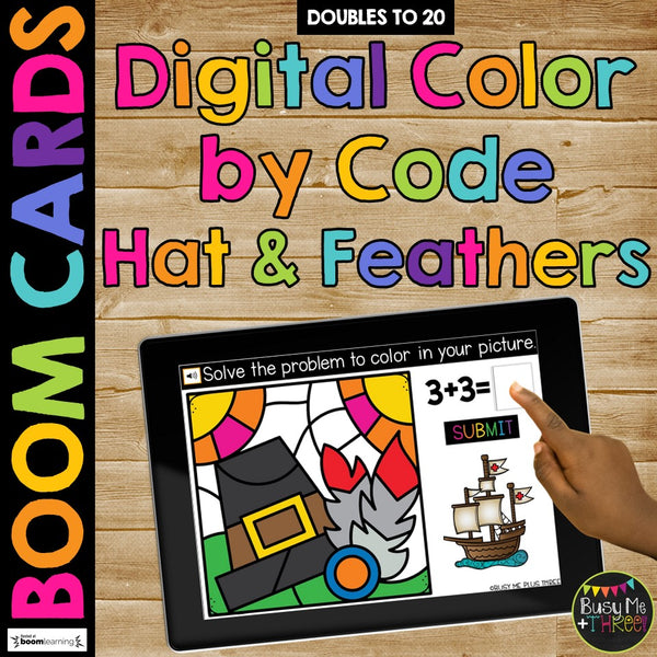 THANKSGIVING Boom Cards™ DIGITAL Color by Code BUNDLE, 8 Decks Add & Subtract