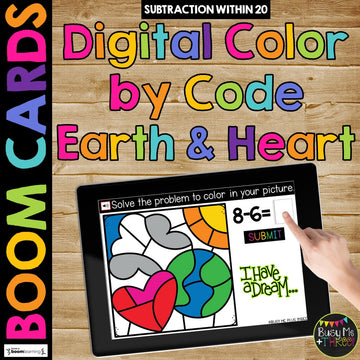 Boom Cards™ Martin Luther King Day Digital Color by Code Distance Learning EARTH