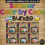 End of the Year Boom Cards™ BUNDLE Color by Code Set For Summer, 6 Decks