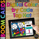 New Years 2021 Boom Cards™ DIGITAL Color by Code BUNDLE, 8 Decks Add & Subtract