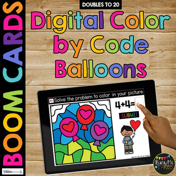 Boom Cards™ Valentine's Day DIGITAL Color by Code BUNDLE, 8 Decks Add & Subtract