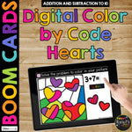 Valentine's Day Boom Cards™ Color by Code Math Digital Learning Hearts