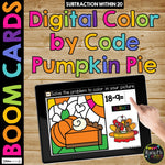 THANKSGIVING Boom Cards™ DIGITAL Color by Code BUNDLE, 8 Decks Add & Subtract