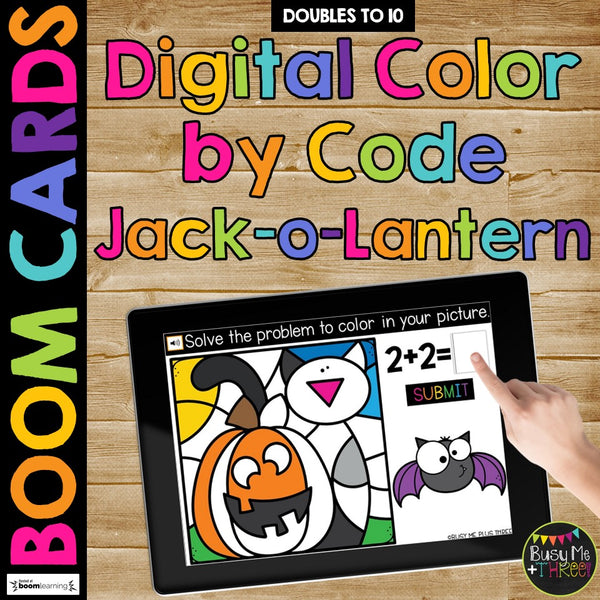 Halloween Color by Code Boom Cards™ BUNDLE Distance Learning Add and Subtract