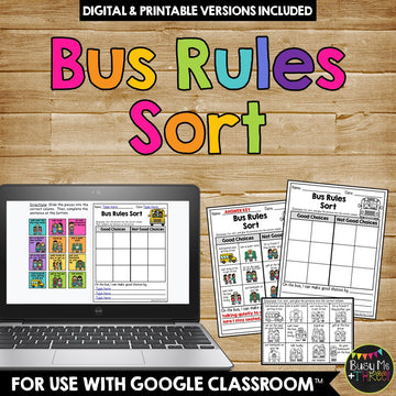 Bus Rules and Behavior Sort Distance Learning for Google Classroom™