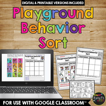 Playground Rules Sort Behavior Choices Distance Learning for Google Classroom™