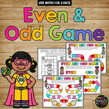 Even and Odd Dice Game for 1st Grade and 2nd Grade