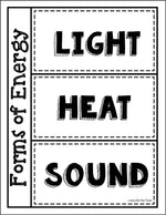 Forms of Energy Set with Heat, Light, and Sound Activities | Grades 1, 2, 3