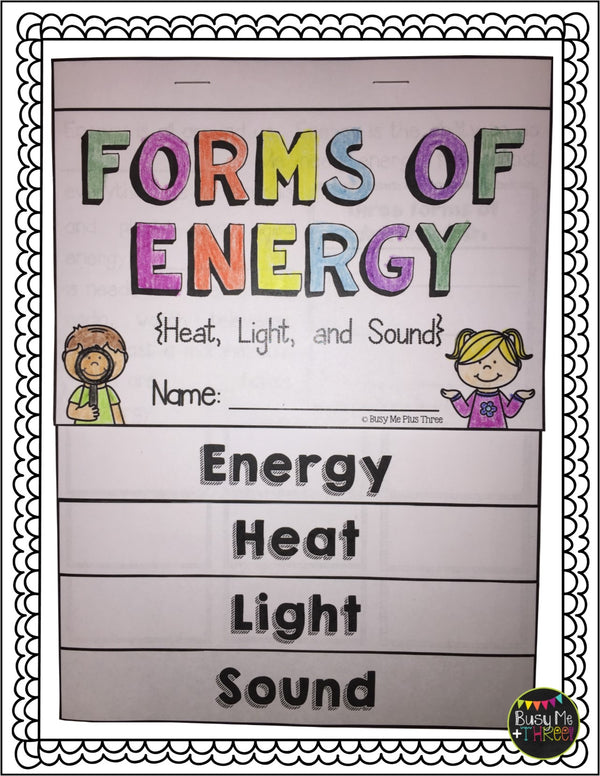 Forms of Energy Set with Heat, Light, and Sound Activities | Grades 1, 2, 3