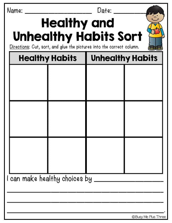 Healthy Habits and Unhealthy Habits Sort Distance Learning for Google Classroom™