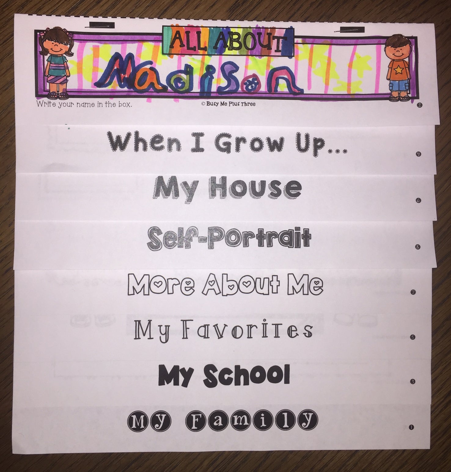 All About Me Flipbook Editable Back to School