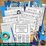 Christmas and Winter No Prep Fun Worksheets Crosswords Word Search Puzzle BUNDLE