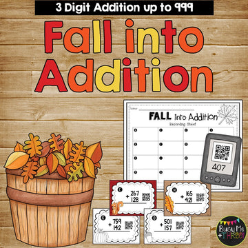 Addition with Regrouping Game, Math Scoot {QR Codes} Fall, Autumn