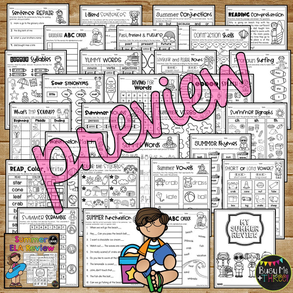 End of the Year⭐FLASH DEAL⭐ ELA ONLY No Prep Monthly Printables Growing BUNDLE